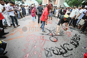 Students protest against quota system in government jobs in Dhaka  Bangladesh