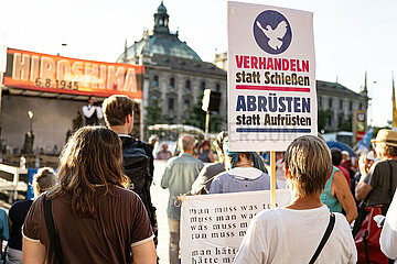 Hiroshima Tag in München: Protest gegen Atomwaffen