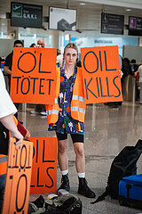 Protest der Letzten Generation am Flughafen München