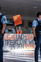 Protest der Letzten Generation am Flughafen München