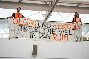 Protest der Letzten Generation am Flughafen München