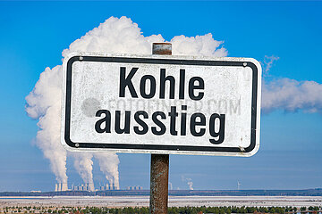 Symbolisches Schild Kohleausstieg