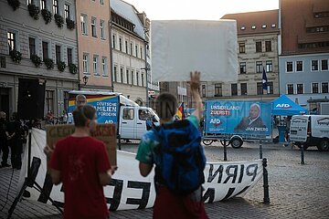 Afd Kundgebung in Pirna und Gegendemo