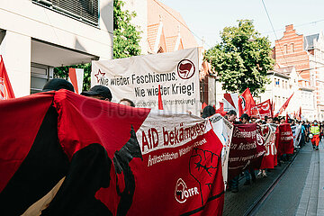 Gegendemo zu AfD-Wahlkampfabschluss in Erfurt