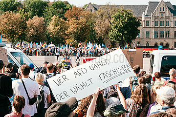 Gegendemo zu AfD-Wahlkampfabschluss in Erfurt