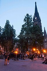 Antifaschistische Demo am Wahlabend in Dresden