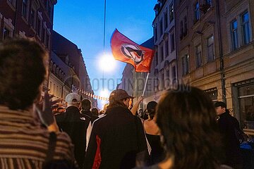 Antifaschistische Demo am Wahlabend in Dresden