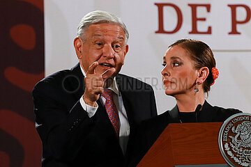 Mexico’s President Andres Manuel Lopez Obrador Briefing Conference