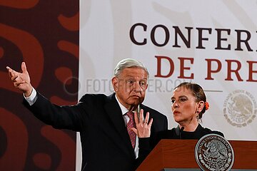 Mexico’s President Andres Manuel Lopez Obrador Briefing Conference