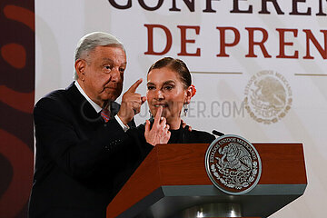 Mexico’s President Andres Manuel Lopez Obrador Briefing Conference