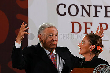 Mexico’s President Andres Manuel Lopez Obrador Briefing Conference