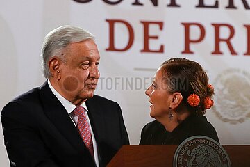 Mexico’s President Andres Manuel Lopez Obrador Briefing Conference