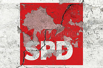 SPD-Logo - Abgeplatzte Farbe