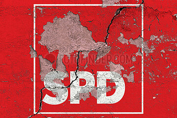 SPD-Logo - Abgeplatzte Farbe