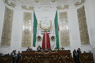 Opposition legislators Protest After the Approval Judicial Reform