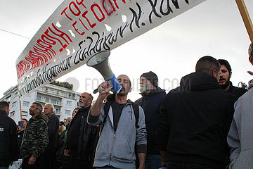 Greece: Greek farmers drive their tractors in front of the parliament building.