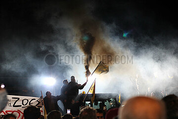 Greece: Greek farmers protest in front of the Greek parliament.