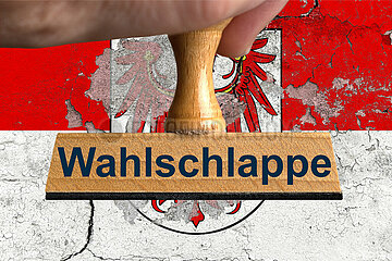 Symbolischer Stempel Wahlschlappe