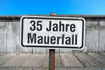 Symbolisches Schild 35 Jahre Mauerfall