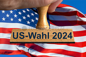 Symbolischer Stempel US-Wahl 2024