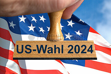 Symbolischer Stempel US-Wahl 2024