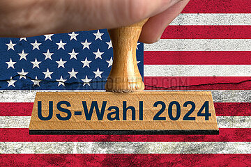 Symbolischer Stempel US-Wahl 2024