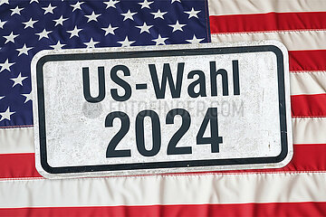 Symbolisches Schild US-Wahl 2024