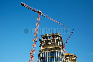 Berlin  Deutschland - Baukraene am Bauprojekt upbeat am noerdlichen Ende der Europacity in Berlin-Mitte.