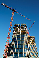 Berlin  Deutschland - Baukraene am Bauprojekt upbeat am noerdlichen Ende der Europacity in Berlin-Mitte.