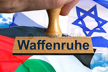 Symbolischer Stempel Waffenruhe