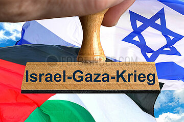 Symbolischer Stempel Israel-Gaza-Krieg