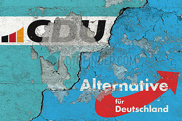 CDU & AfD - Abgeplatzte Farbe