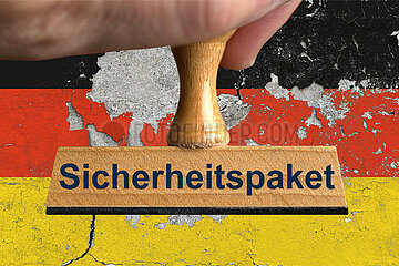 Symbolischer Stempel Sicherheitspaket