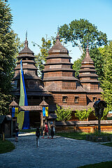 Ukraine  Lwiw - Kirche der Weisheit Gottes  1793  Region Lwiw  Ukrainische griechisch-katholische Kirche  Freilichtmuseum Schewtschenkiwskyj Haj mit historischen ukrainischen Baudenkmaelern