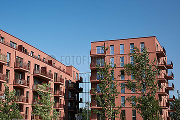 Berlin  Deutschland - Neubauten von Wohnhaeusern in Berlin-Hohenschoenhausen.