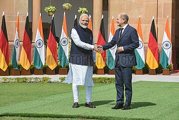 German Chancellor Sholz With Prime Minister Modi