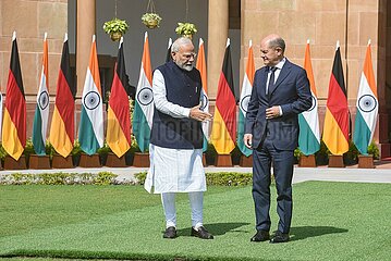 German Chancellor Sholz With Prime Minister Modi