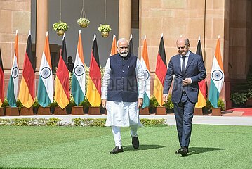 German Chancellor Sholz With Prime Minister Modi