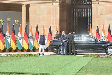 German Chancellor Sholz With Prime Minister Modi