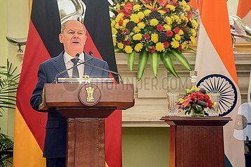 German Chancellor Sholz With Prime Minister Modi