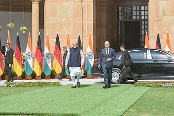 German Chancellor Sholz With Prime Minister Modi