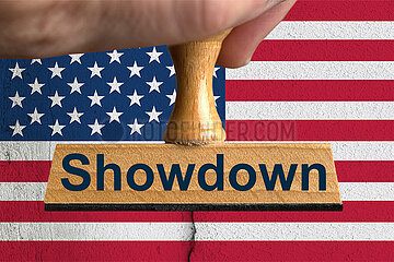 Symbolischer Stempel Showdown