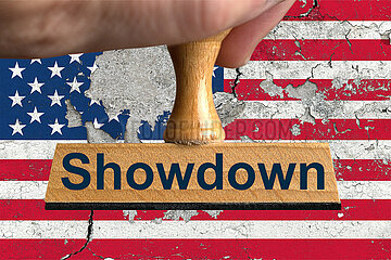 Symbolischer Stempel Showdown