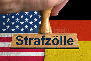 Symbolischer Stempel Strafzoelle