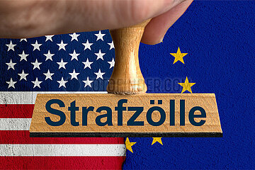 Symbolischer Stempel Strafzoelle