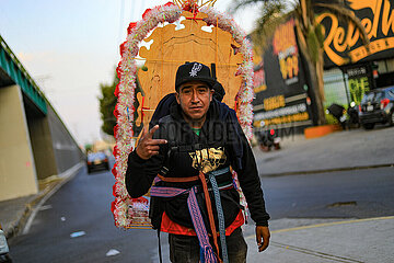 Virgin of Guadalupe Faithful In Their Journey to the Basilica of Guadalupe