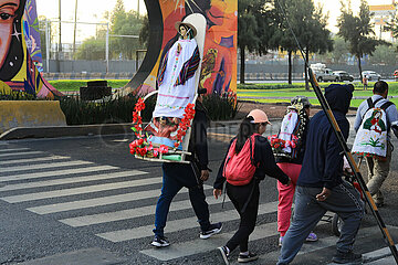 Virgin of Guadalupe Faithful In Their Journey to the Basilica of Guadalupe