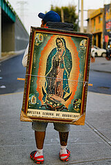Virgin of Guadalupe Faithful In Their Journey to the Basilica of Guadalupe