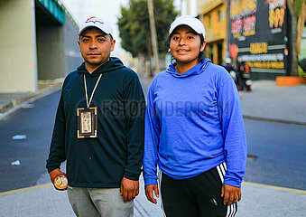 Virgin of Guadalupe Faithful In Their Journey to the Basilica of Guadalupe