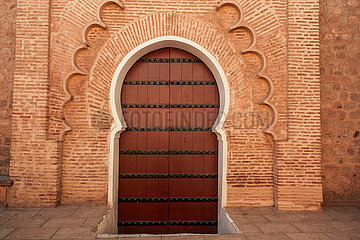 Moorish arch door  Marrakech  Morocco  March 2023